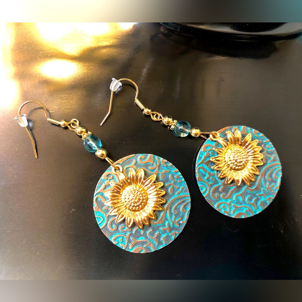 Boho Sunflower Earrings Creative Fashion Vintage Style Earrings
